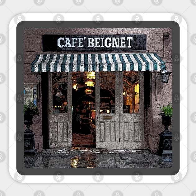 CAFE BEIGNET NEW ORLEANS Sticker by JerryGranamanPhotos71